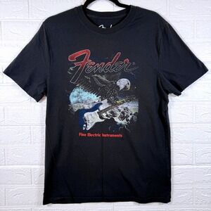 Fender Graphic T-Shirt Mens Medium Black Eagle Electric Guitar Short Sleeve Tee
